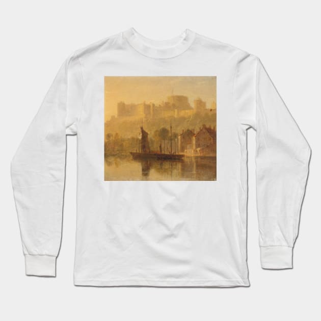 Windsor Castle from the Thames by William Daniell Long Sleeve T-Shirt by Classic Art Stall